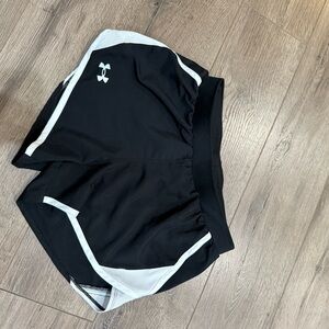 Under Armour Women's Black and White Athletic Shorts